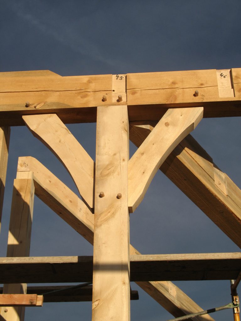 Rafter Beam Pockets at Ridge - Kenai Timber Frames